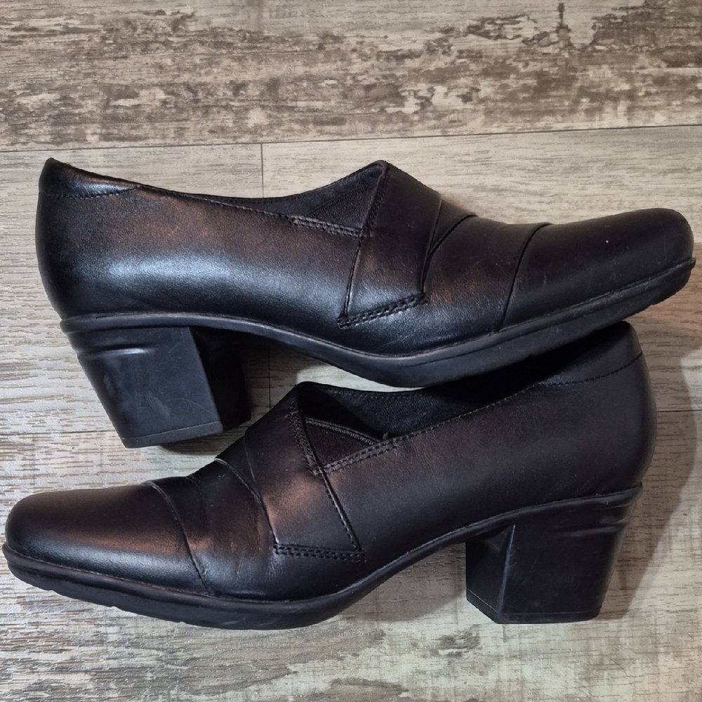 Clarks Black Women's Block Heel Shoes